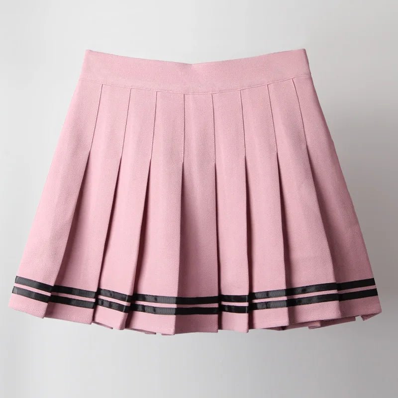 Pink Preppy High Waist Pleated Mini Skirts - Cute Little Wish