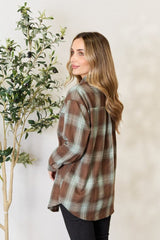 Plaid Dropped Shoulder Shirt - Cute Little Wish