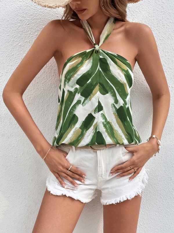 Printed Halter Neck Cami - Cute Little Wish