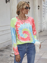 Printed Round Neck Raglan Sleeve Tee - Cute Little Wish