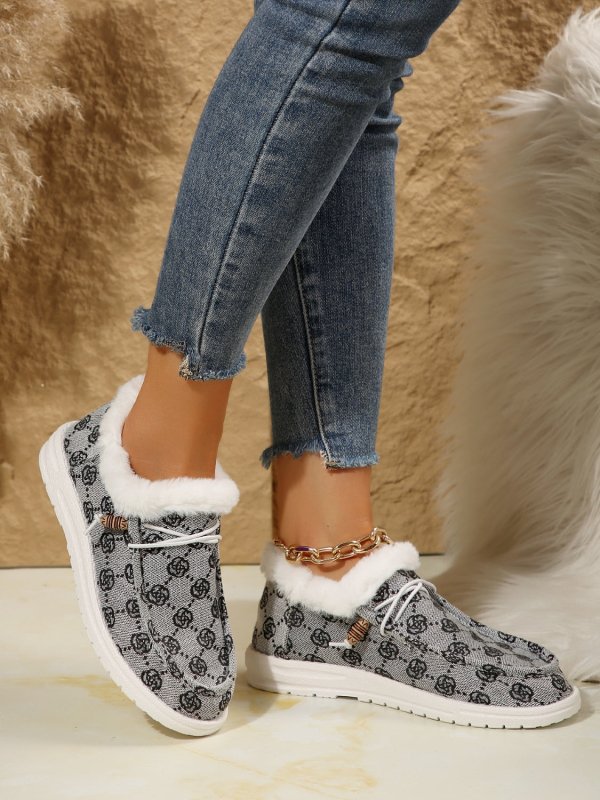 Printed Round Toe Flat Slip - Ons