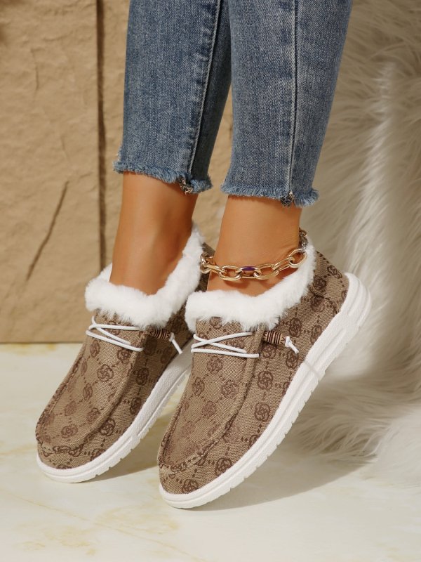 Printed Round Toe Flat Slip - Ons