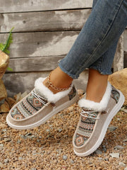 Printed Round Toe Flat Slip - Ons