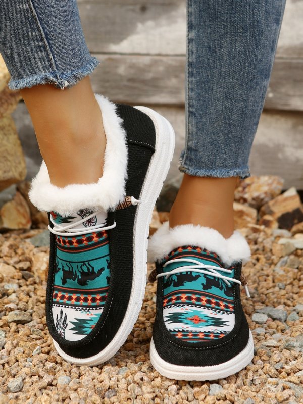 Printed Round Toe Flat Slip - Ons