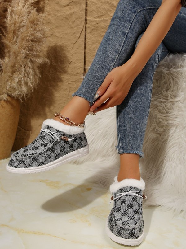 Printed Round Toe Flat Slip - Ons