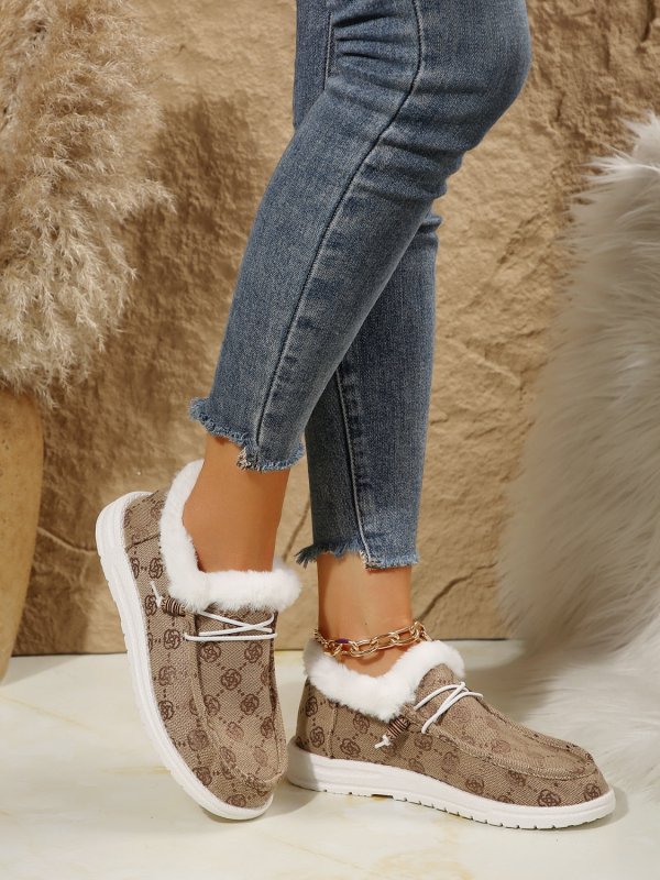 Printed Round Toe Flat Slip - Ons