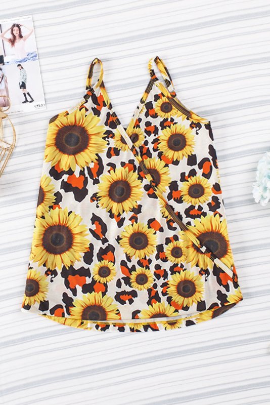 Printed Surplice Spaghetti Strap Cami - Cute Little Wish