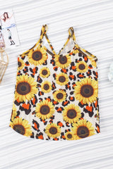 Printed Surplice Spaghetti Strap Cami - Cute Little Wish