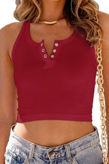 Quarter Snap Wide Strap Tank - Cute Little Wish