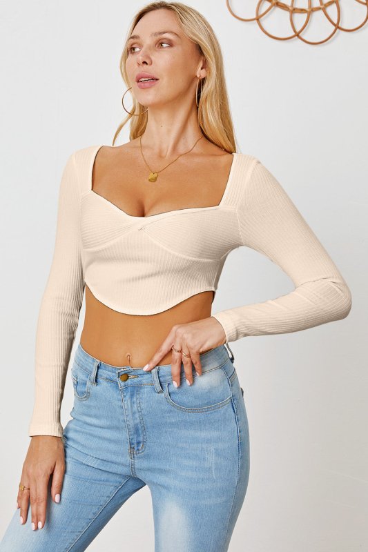 Ribbed Long Sleeve T-Shirt - Cute Little Wish