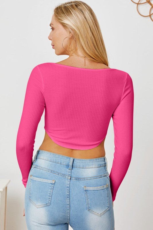 Ribbed Long Sleeve T-Shirt - Cute Little Wish