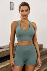 Ribbed Round Neck Wide Strap Active Tank - Cute Little Wish