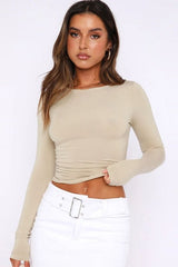 Round Neck Long-Sleeve Top - Cute Little Wish