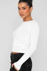 Round Neck Long-Sleeve Top - Cute Little Wish