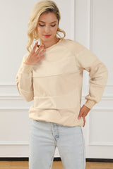 Round Neck Raglan Sleeve Sweatshirt