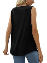 Ruched Square Neck Tank - Cute Little Wish