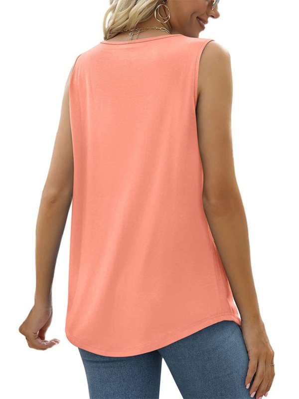 Ruched Square Neck Tank - Cute Little Wish