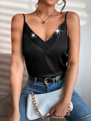 Sequin V-Neck Cami - Cute Little Wish