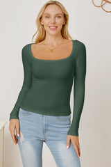 Square Neck Long Sleeve T-Shirt - Cute Little Wish