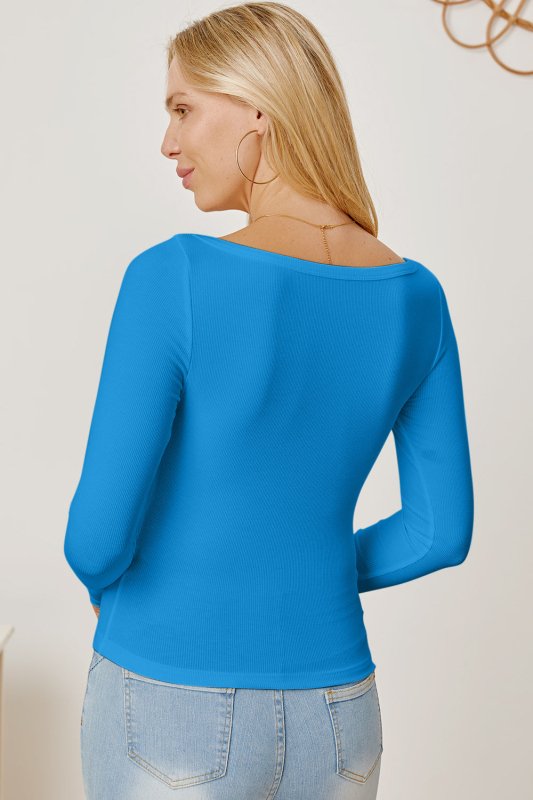 Square Neck Long Sleeve T-Shirt - Cute Little Wish