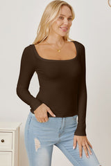 Square Neck Long Sleeve T-Shirt - Cute Little Wish