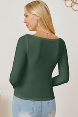 Square Neck Long Sleeve T-Shirt - Cute Little Wish