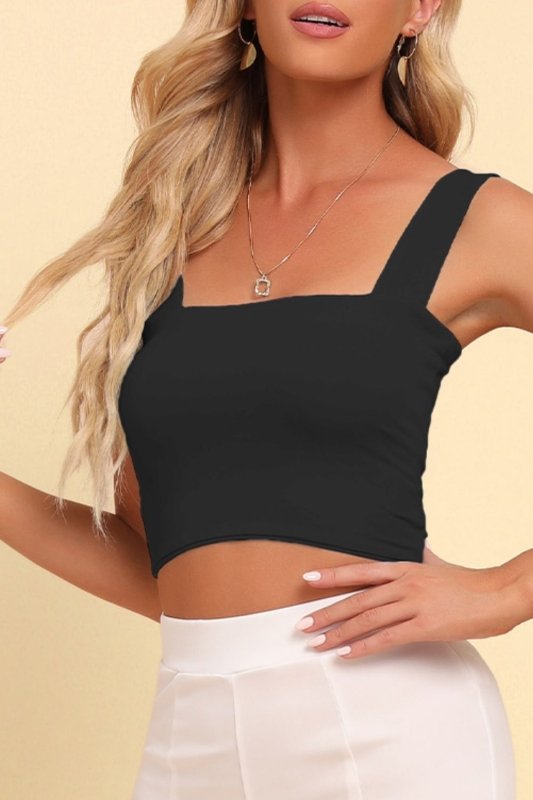 Square Neck Sleeveless Knit Top - Cute Little Wish