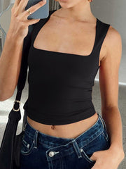 Square Neck Wide Strap Tank - Cute Little Wish