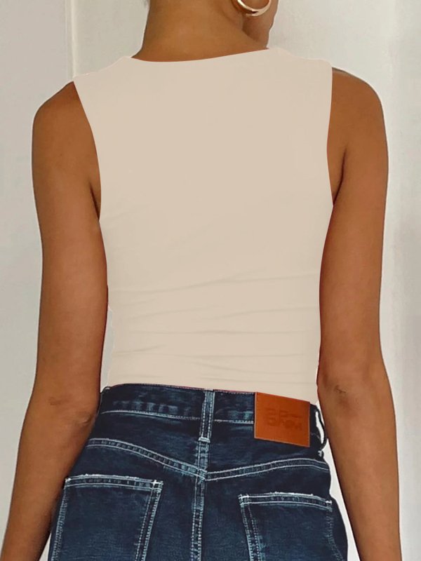 Square Neck Wide Strap Tank - Cute Little Wish