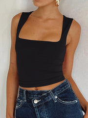 Square Neck Wide Strap Tank - Cute Little Wish