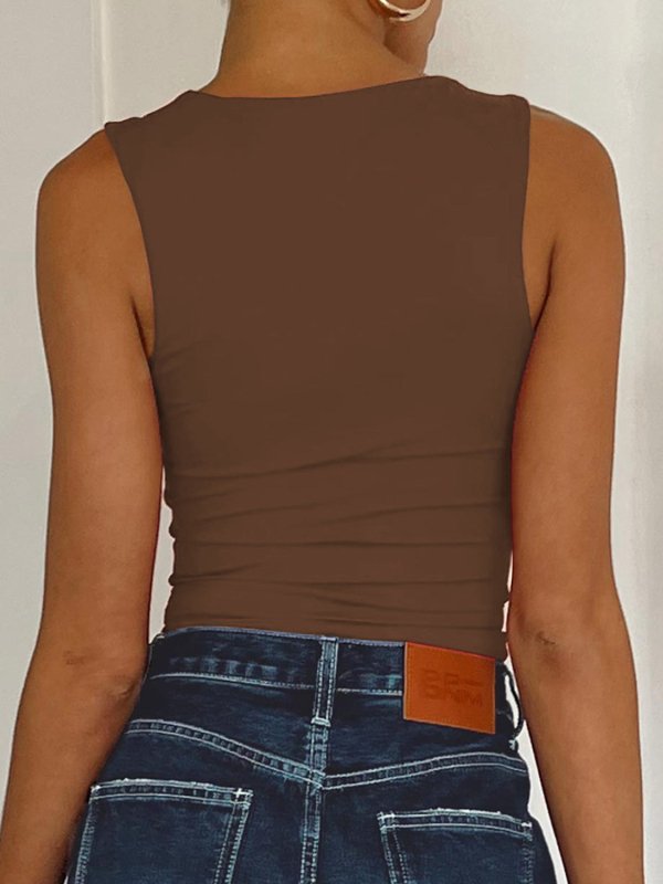 Square Neck Wide Strap Tank - Cute Little Wish