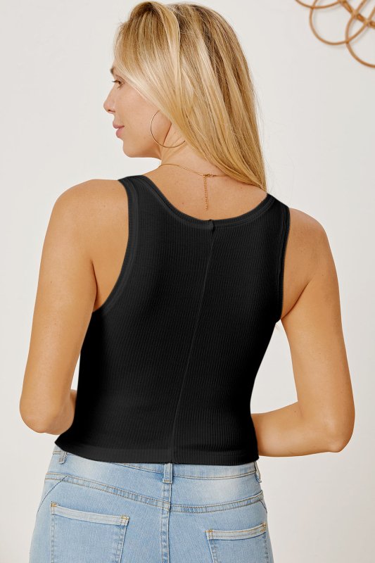 Square Neck Wide Strap Tank - Cute Little Wish