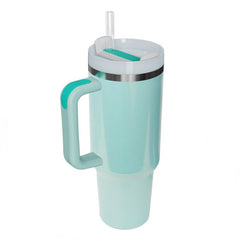 Stainless Steel Tumbler with Handle and Straw - Cute Little Wish