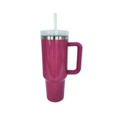 Stainless Steel Tumbler with Handle and Straw - Cute Little Wish