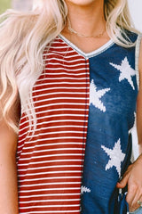 Star and Stripe V-Neck Tank - Cute Little Wish