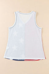 Star and Stripe V-Neck Tank - Cute Little Wish