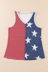 Star and Stripe V-Neck Tank - Cute Little Wish