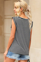 Striped Boat Neck Tank - Cute Little Wish