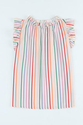 Striped Cap Sleeve Blouse - Cute Little Wish