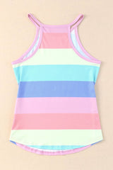 Striped Curved Hem Tank - Cute Little Wish