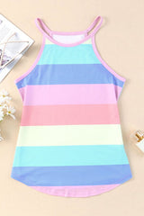 Striped Curved Hem Tank - Cute Little Wish