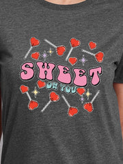 SWEET ON YOU Round Neck Short Sleeve T-Shirt - Cute Little Wish