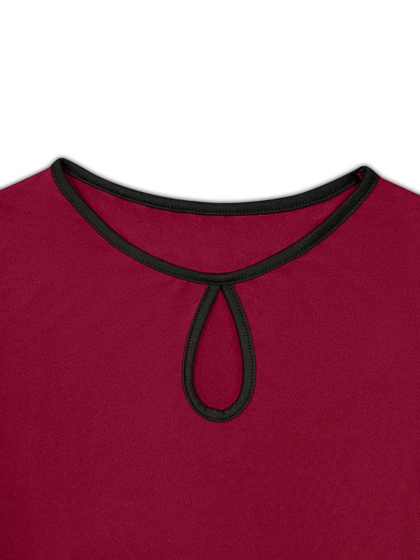 Tied Round Neck Long Sleeve T-Shirt - Cute Little Wish