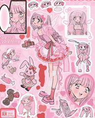 Trendy Harajuku Style Laser Anime Girl Stickers - Cute Little Wish