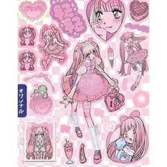 Trendy Harajuku Style Laser Anime Girl Stickers - Cute Little Wish