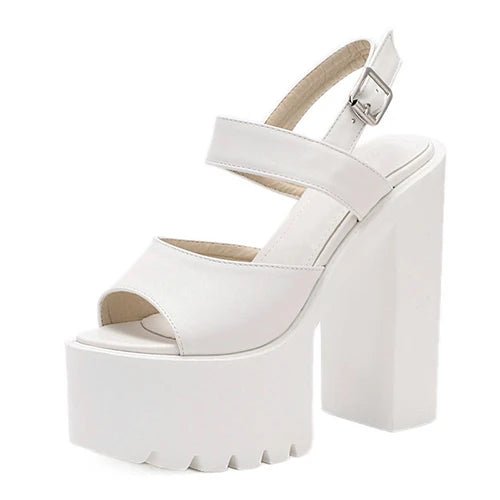 Trendy Platform Sandals with Chunky Heels and Strappy Design