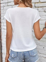 V-Neck Cap Sleeve Blouse - Cute Little Wish