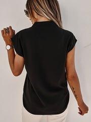 V-Neck Cap Sleeve Blouse - Cute Little Wish