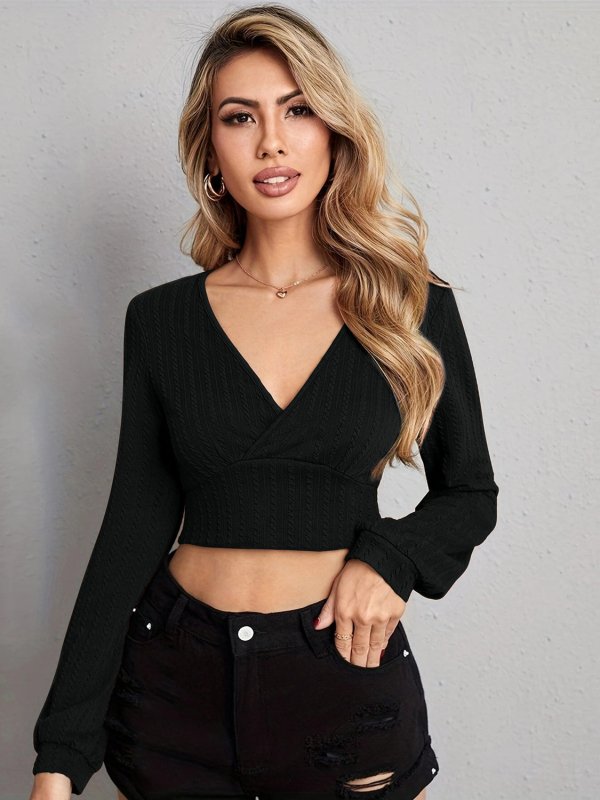 V Neck Crop Top - Cute Little Wish