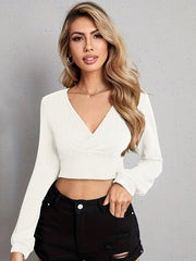 V Neck Crop Top - Cute Little Wish